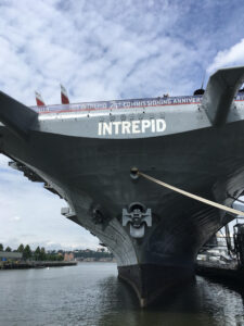 View of the bow of the air craft carrier Intrepid