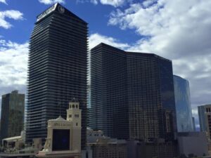 View of the strip from Eiffel Tower Restaurant 